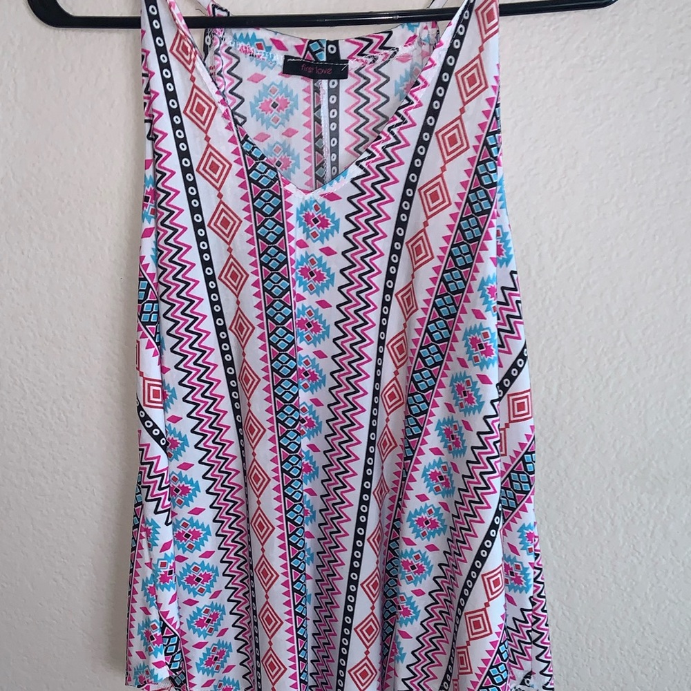 Multi colored spaghetti strap shirt